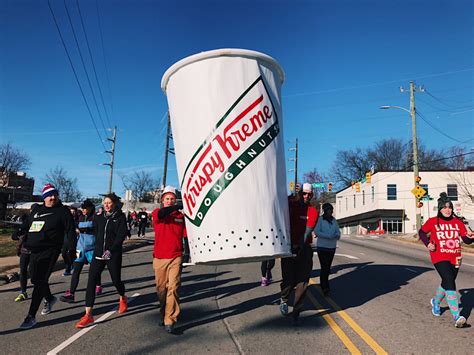 Krispy kreme challenge - Best Fun Run. "2,400 calories, 12 doughnuts, 5 miles, 1 hour" is the mantra of the Krispy Kreme Challenge. This race involves eating one dozen doughnuts while running 5 miles …